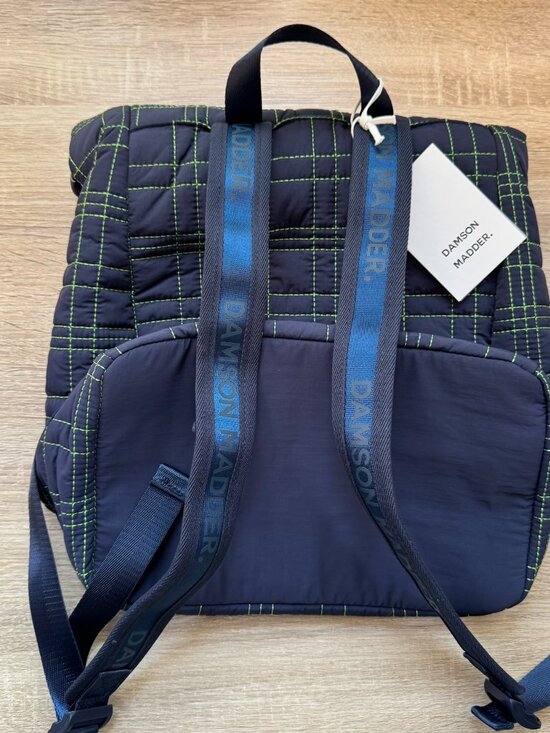 NWT Damson Madder Maja Backpack Navy Check main image 3